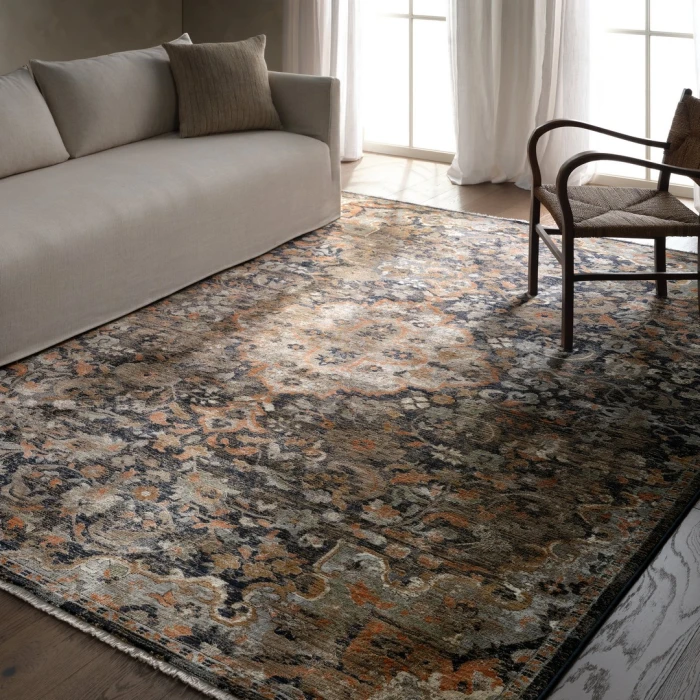 Label J Amena ZFA09 Medallion Blue/Gray Runner (3'X10'2")