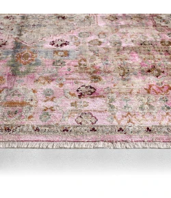 Label J Kerta ZFA10 Medallion Pink and Beige Area Rug (9'X12'11")