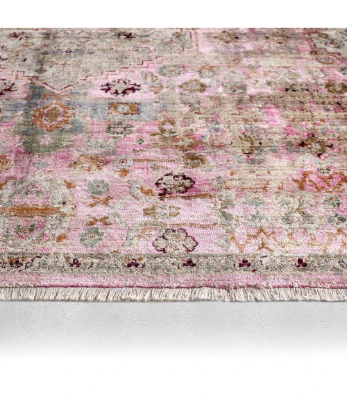 Vibe by Jaipur Living Kerta Medallion Pink/ Beige Area Rug (8'X10'6")