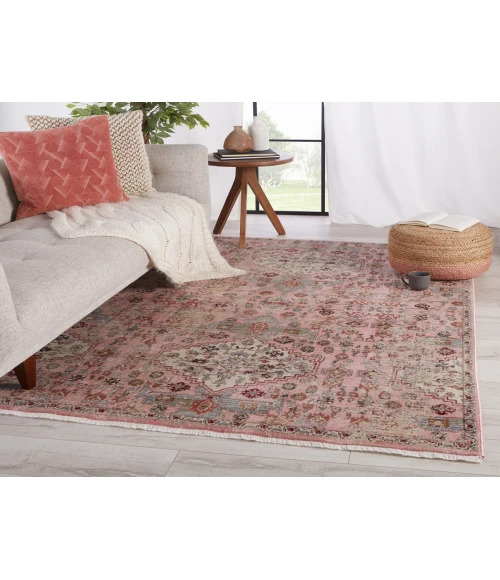 Vibe by Jaipur Living Kerta Medallion Pink/ Beige Area Rug (5'X8')