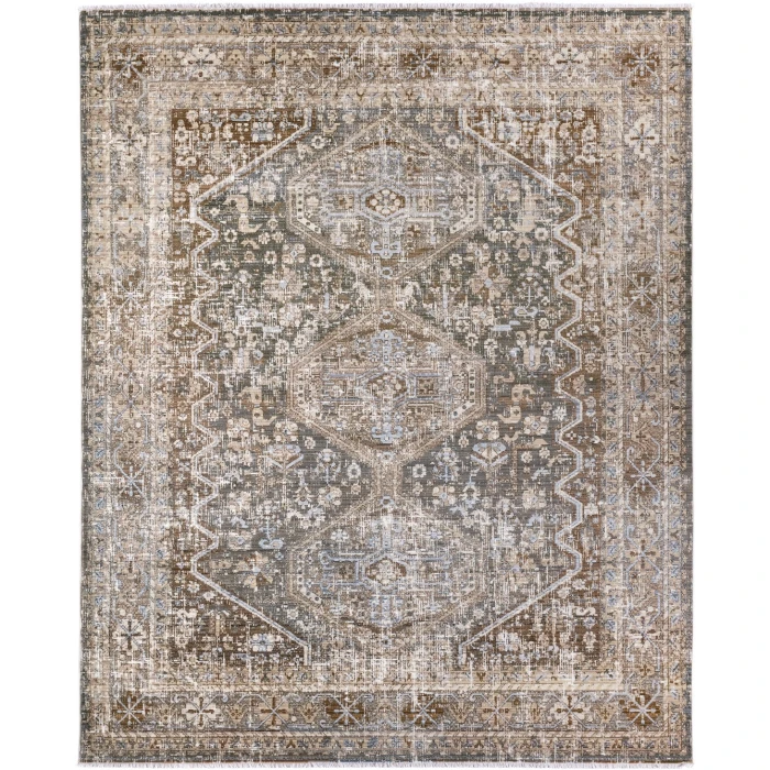 Label J Zakaria ZFA17 Medallion Tan and Taupe Area Rug (9'X12'11")