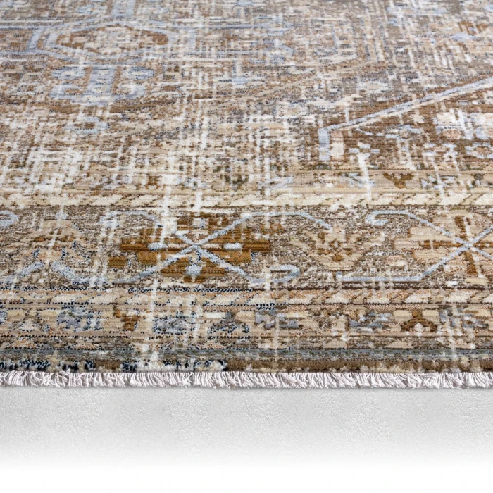 Label J Zakaria ZFA17 Medallion Tan and Taupe Area Rug (9'X12'11")