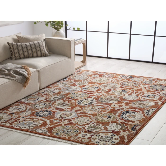 Vibe by Jaipur Living Althea Floral Orange/ Cream Area Rug 10'X14'