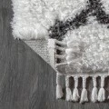 Marrakesh Shag Trellis Ivory/Charcoal 2 ft. x 8 ft. Runner Rug