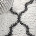 Marrakesh Shag Trellis Ivory/Charcoal 2 ft. x 8 ft. Runner Rug