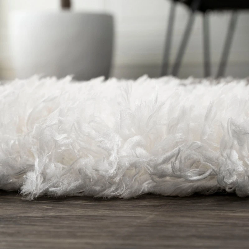 Marrakesh Shag Trellis Ivory/Charcoal 2 ft. x 8 ft. Runner Rug