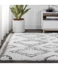Beni Moroccan Style Diamond Shag Ivory/Dark Gray 4 ft. x 6 ft. Area Rug
