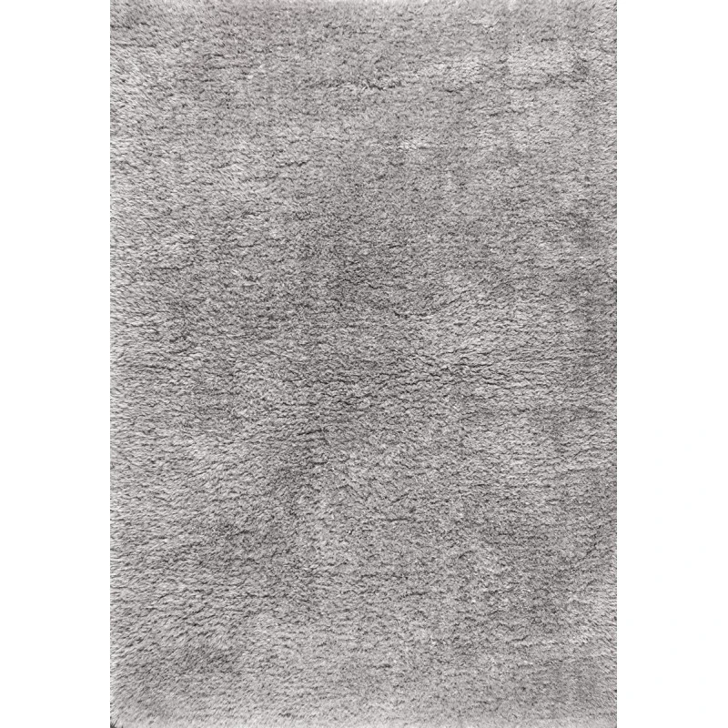 Aydin Solid Plush Shag Gray 8 ft. x 10 ft. Area Rug