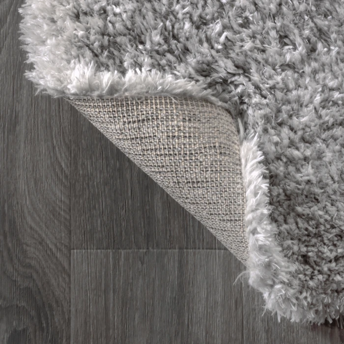 Aydin Solid Plush Shag Gray 3 ft. x 5 ft. Area Rug