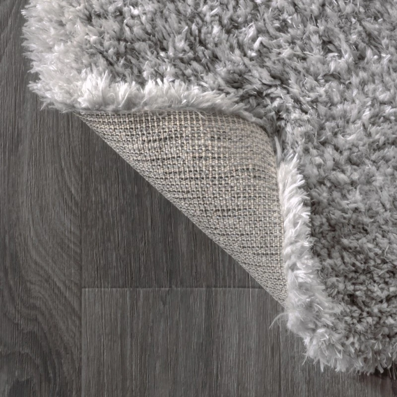 Aydin Solid Plush Shag Gray 8 ft. x 10 ft. Area Rug
