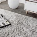 Aydin Solid Plush Shag Gray 8 ft. x 10 ft. Area Rug