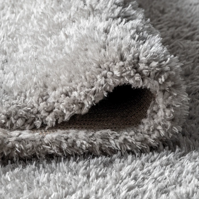 Aydin Solid Plush Shag Gray 3 ft. x 5 ft. Area Rug