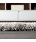 Aydin Solid Plush Shag Gray 2 ft. x 8 ft. Runner Rug