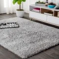Aydin Solid Plush Shag Gray 8 ft. x 10 ft. Area Rug