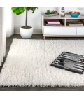 Aydin Solid Plush Shag Ivory 5 ft. x 8 ft. Area Rug