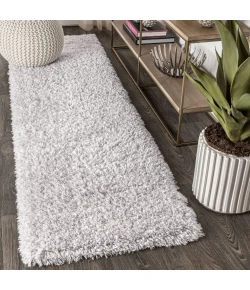 Jonathany Alaska Shag ALA102C Gray/Ivory Area Rug 2 ft. 3 in. X 8 ft. Runner