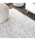 Aydin Plush Shag Mingled Gray/Ivory 4 ft. x 6 ft. Area Rug
