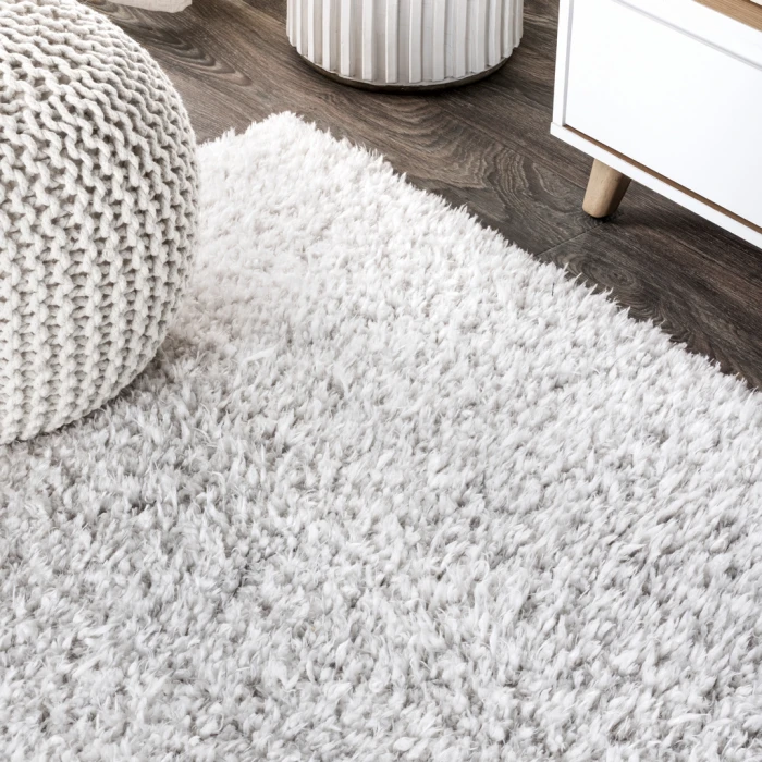 Aydin Plush Shag Mingled Gray/Ivory 3 ft. x 5 ft. Area Rug