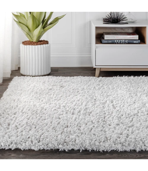 Aydin Plush Shag Mingled Gray/Ivory 4 ft. x 6 ft. Area Rug