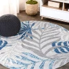 Jonathany Amalfi Coast AMC100A Gray/Blue Area Rug 6 ft. X 6 ft. Round