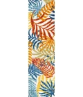 Tropics Palm Leaves Cream/Orange 2 ft. x 8 ft. Indoor/Outdoor Runner Rug