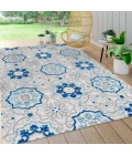 Mediterranean Medallion Blue/Gray 3 ft. x 5 ft. Indoor/Outdoor Area Rug