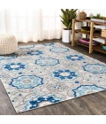 Mediterranean Medallion Blue/Gray 3 ft. x 5 ft. Indoor/Outdoor Area Rug