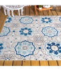 Mediterranean Medallion Blue/Gray 3 ft. x 5 ft. Indoor/Outdoor Area Rug