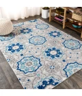 Mediterranean Medallion Blue/Gray 3 ft. x 5 ft. Indoor/Outdoor Area Rug