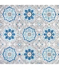 Mediterranean Medallion Blue/Gray 5' Square Indoor/Outdoor Area Rug