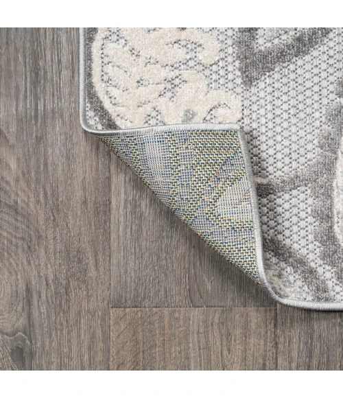 Julien Paisley High-Low Light Gray/Ivory 2 ft. x 8 ft. Indoor/Outdoor Runner Rug