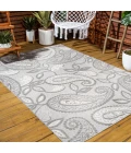 Julien Paisley High-Low Light Gray/Ivory 8 ft. x 10 ft. Indoor/Outdoor Area Rug