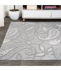 Julien Paisley High-Low Light Gray/Ivory 8 ft. x 10 ft. Indoor/Outdoor Area Rug