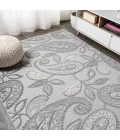 Julien Paisley High-Low Light Gray/Ivory 8 ft. x 10 ft. Indoor/Outdoor Area Rug
