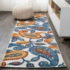Jonathany Amalfi Coast AMC102B Orange/Blue Area Rug 2 ft. 3 in. X 8 ft. Runner