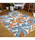 Julien Paisley High-Low Orange/Blue 3 ft. x 5 ft. Indoor/Outdoor Area Rug