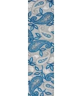 Julien Paisley High-Low Blue/Light Gray 2 ft. x 8 ft. Indoor/Outdoor Runner Rug