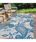 Julien Paisley High-Low Blue/Light Gray 8 ft. x 10 ft. Indoor/Outdoor Area Rug