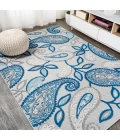 Julien Paisley High-Low Blue/Light Gray 8 ft. x 10 ft. Indoor/Outdoor Area Rug