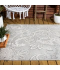Gordes Paisley High-Low Light Gray/Ivory 5 ft. x 8 ft. Indoor/Outdoor Area Rug