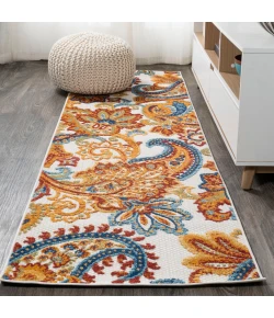 Jonathany Amalfi Coast AMC103B Orange/Multi Area Rug 2 ft. 3 in. X 8 ft. Runner