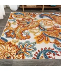 Gordes Paisley High-Low Orange/Multi 5 ft. x 8 ft. Indoor/Outdoor Area Rug
