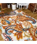Gordes Paisley High-Low Orange/Multi 5 ft. x 8 ft. Indoor/Outdoor Area Rug