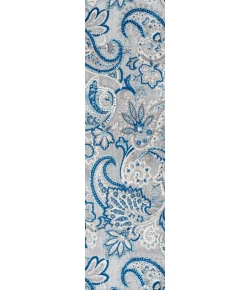 Jonathany Amalfi Coast AMC103C Light Gray/Blue Area Rug 2 ft. 3 in. X 8 ft. Runner