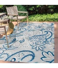 Gordes Paisley High-Low Light Gray/Blue 8 ft. x 10 ft. Indoor/Outdoor Area Rug