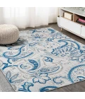 Gordes Paisley High-Low Light Gray/Blue 8 ft. x 10 ft. Indoor/Outdoor Area Rug