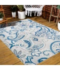 Gordes Paisley High-Low Light Gray/Blue 8 ft. x 10 ft. Indoor/Outdoor Area Rug