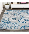 Gordes Paisley High-Low Light Gray/Blue 8 ft. x 10 ft. Indoor/Outdoor Area Rug