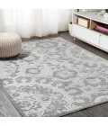 Lucena Modern Medallion High-Low Light Gray/Ivory 3 ft. x 5 ft. Indoor/Outdoor Area Rug