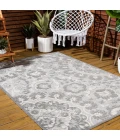Lucena Modern Medallion High-Low Light Gray/Ivory 3 ft. x 5 ft. Indoor/Outdoor Area Rug